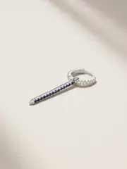 [MARIA TASH] MARIA TASH - Eternity Bar 6.5mm 18-karat White Gold, Diamond And Sapphire Single Hoop Earring - One size One size Gold
