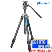 Leofoto LO-224C+BV-1R CF Video Tripod Kit with Tilt Column & Fluid Head