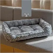 Dog Bed Dog Bed Fleece Soft Sofa Cats Bed Non Slip Bottom Pet Lounger for Small Medium Large Dogs Pet Bed Pet Bed (Color : Grey A, Size : S 50x40cm)