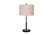 Sarantino Metal Table Lamp with Linen Drum Shade