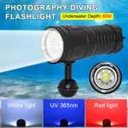Scuba Diving Flashlight Underwater 80M Video Photography Light Dive Torch Lamp
