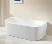 Dana 1500/1600mm bath High Gloss White Acrylic Back to Wall Freestanding NF