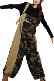 [YiKeGuiHuaShu] Suspender Jumpsuit Women's Autumn and Winter Harem Culottes Overalls Casual Wide Leg Pants