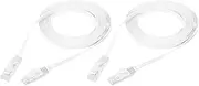 uxcell 2PCS Cat 6 Ethernet Cable 10ft, 32AWG 250MHz Flat High Speed RJ45 Cat6 Internet Network Patch Cord for Computer, Gaming, Router, Modem, White