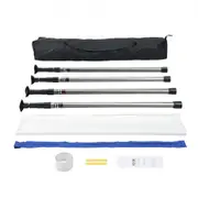 VEVOR Dust Barrier Poles, 12 Ft Barrier Poles, Dust Barrier System with 4 Telescoping Poles, Magnetic Zipper, Carry Bag and 32.8x13.12 Ft Plastic Film