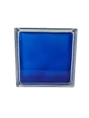 Glass Block - Seves 8x8x3 Brilly Blue Wave 100 (7 1/2" x 7 1/2" x 3 1/8")