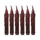 LED Flameless Taper Candles Real Wax Hand Dipped Primitive Candles (Red)