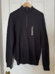 Polo Ralph Lauren Men’s Large Mesh-Knit Cotton Quarter-Zip Sweater Grey
