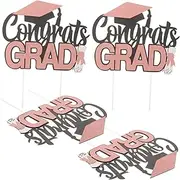 PENIKOKO 4pcs Congrats Cake Picks Graduation Theme Cupcake Topper Decoration for Party Paper Inserts for Cakes Fun and Memorable Graduation Celebration