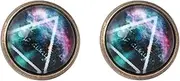 [LAXTO] Earring Hoop,Nose Lip Rings,Stud Earrings,Jewellery for Women, Starlit Noctilucan Earrings Jewel Ear Colored Hemisphere Ear Stud for Families Friends (Color : A, Size : One Size)
