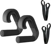 Pull Up Handles Neutral Grip: Portable Barbell Grip with 2 Detachable Straps for Cable Machine LAT Pull Down T-bar Row Deadlift Shrug
