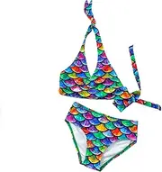 [Sun Tails] Mermaid Swimsuit - Girls Bikini Set - Matching Scale Colors