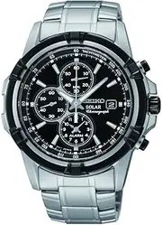 [SEIKO] Men SSC147P Year-Round Chronograph Solar Powered Silver Watch