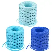 Raffia Paper Craft Ribbon, 1/4 Inch 218 Yards Light Blue, Blue, Sapphire Blue