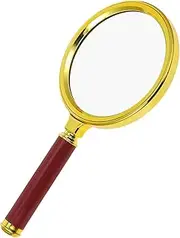OATIPHO Classic Handheld Magnifying Glass with Lens Magnification Vintage Faux Rosewood Handle for Reading Repairs and Detail Viewing Portable and Lightweight Design