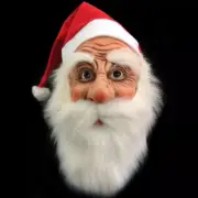 Santa Claus Adult Christmas Face Masquerade Costume Fancy Full Mask Cosplay Prop