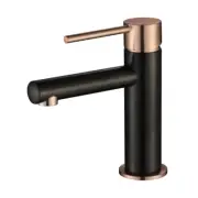 Star Mini Matt Black/Champagne Basin Mixer