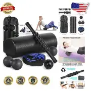 Durable Foam Roller Set with Anti-Slip Stick & Fasciitis Ball - Training Aid