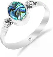 [HIMALYA QUARTZ] Natural stone rings 925 sterling silver ring for women men bezal set ring everyday jewelry dainty ring for her vintage handmade ring RB-02-P