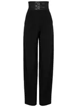 Alaïa Belted Stretch-wool Trousers - Black - 12 12