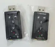 Mic Adapter External Virtual 7.1 Channel USB 2.0 3D Audio Sound Card Laptop L PC