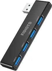 USB Hub, Fidioto 4 Port USB Adapter(1 * 3.0 Hub, 3 * 2.0 Hub), USB Expander Hub for Laptop, iMac Pro, MacBook Air, Mac Mini/Pro, Surface Pro, Notebook PC, USB Flash Drives and Mobile HDD Etc.