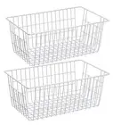 Freezer Baskets Pantry Storage Baskets Bin Wire Metal Storage 5.9"H White