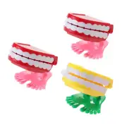 3 Pcs Attention Bucket Toys Chattering Teeth Wind- Up Toys Kids Wind Up Toy