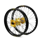 Fits Suzuki DRZ400E 2000-2024 21/18 Wheel Set Black Excel Rim Gold SM Pro Hub