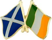 [Panda Loco] Scotland Scottish & Ireland Irish Friendship National Flag Metal Enamel Pin Badge, Metal