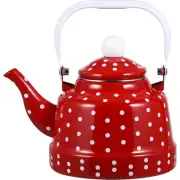 Black and White Tea Kettle Woman Teapot Enamel Stylish