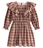 [C'era Una Volta] C'era Una Volta Alice plaid cotton flannel dress Y 3 brown