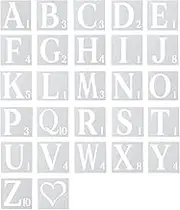 AIEX 27pcs Stencils, 6 Inch Reusable Plastic Stencils for Painting on Wood Letters and Numbers Stencils Alphabet Stencils for Wall Art Drawing Craft DIY Writing