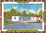 METAL SIGN - Pennsylvania Postcard - Hick's Modern Cabins Located at Akron, Pa