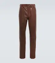 [Auralee] Auralee Straight leather pants S brown