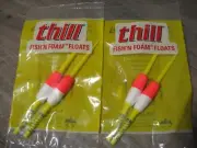 2 Packs Thill Fish'N Foam Floats 5.5" Spring Loaded Fishing Bobbers