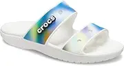 [Crocs] Unisex-Adult Classic Two-Strap Slide Sandals, Solar Rainbow, 13 Women/11 Men