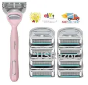 9 Gillette Fusion Razor Blades 8 Refills Pink Shaver Handle 5 Blades Cartridge