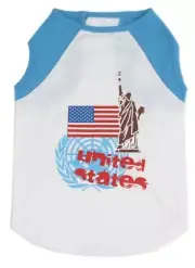 NWT PETELLIGENCE DOGGIE T-SHIRT SMALL UNITED STATES/ FLAG & STATUE OF LIBERTY