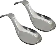 Spoon Rest Set of 2 Stainless Steel Spoon Cooking Ladle utensil Holder Spatula Rest for Kitchen Counter Stove Top Cute Decor Large Size & Dishwasher Safe