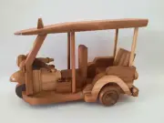 TukTuk Taxi Tricycle Car Craft Wooden Handmade Model Toy Souvenir Thailand