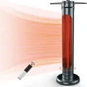 Electric Patio Heater, 1500W IP65 Outdoor/Indoor Infrared Heater with Remote, 8
