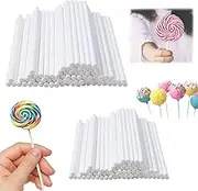 Xinghonyac 200 Pcs White Lollipop Sticks, Cake Pop Sticks, Paper Sucker Sticks, Lollipop Paper Treat Stick, for Cupcake Toppers, Homemade Candy, Chocolate, Cookies