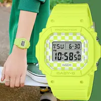 在飛比找momo購物網優惠-【CASIO 卡西歐】BABY-G 格子旗方形女錶 電子錶(