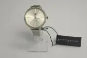 New Tommy Hilfiger Women's Silver Mesh SS Gold Dial Crystals 1782113 $125 Watch