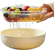 Double Fruit Plate, Double Bowl | Removable Snack Bowls with Fruit Plate with Phone Holder,Snack Serving Dish, Home Use Nut Dish Tray, for Home Use