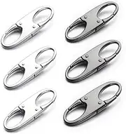 6 PCS Zipper Clip Theft Deterrents, Double Zipper Pull Replacements - Secure Your Belongings (3 Black＆3 Silver)