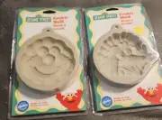 2 Vintage Wilton Sesame Street Cookie Mold Elmo & Big Bird NEW 1998