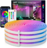 Neon Rope Lights, 50FT RGB Led Strip, Waterproof IP67, DIY Design, Music Sync, 4