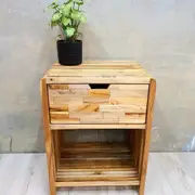 MANGO TREES Wooden Bedside Table/Nightstand with Drawer